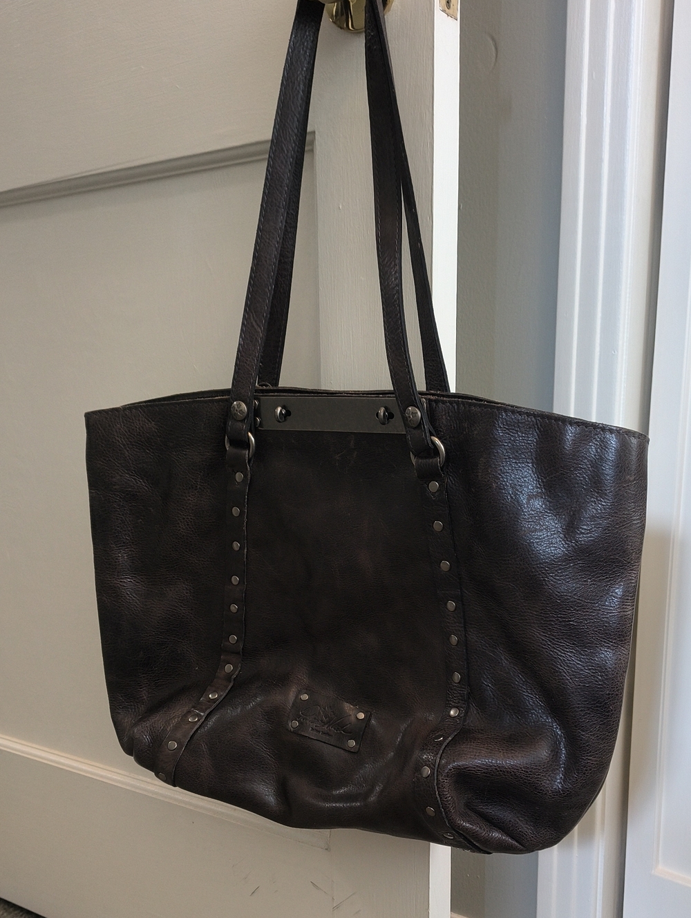 Patricia Nash Benvenuto Tote Distressed Brown Leather Large Shoulder Bag